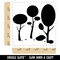 Minimalist Trees and Bushes in Forest Square Rubber Stamp for Stamping Crafting